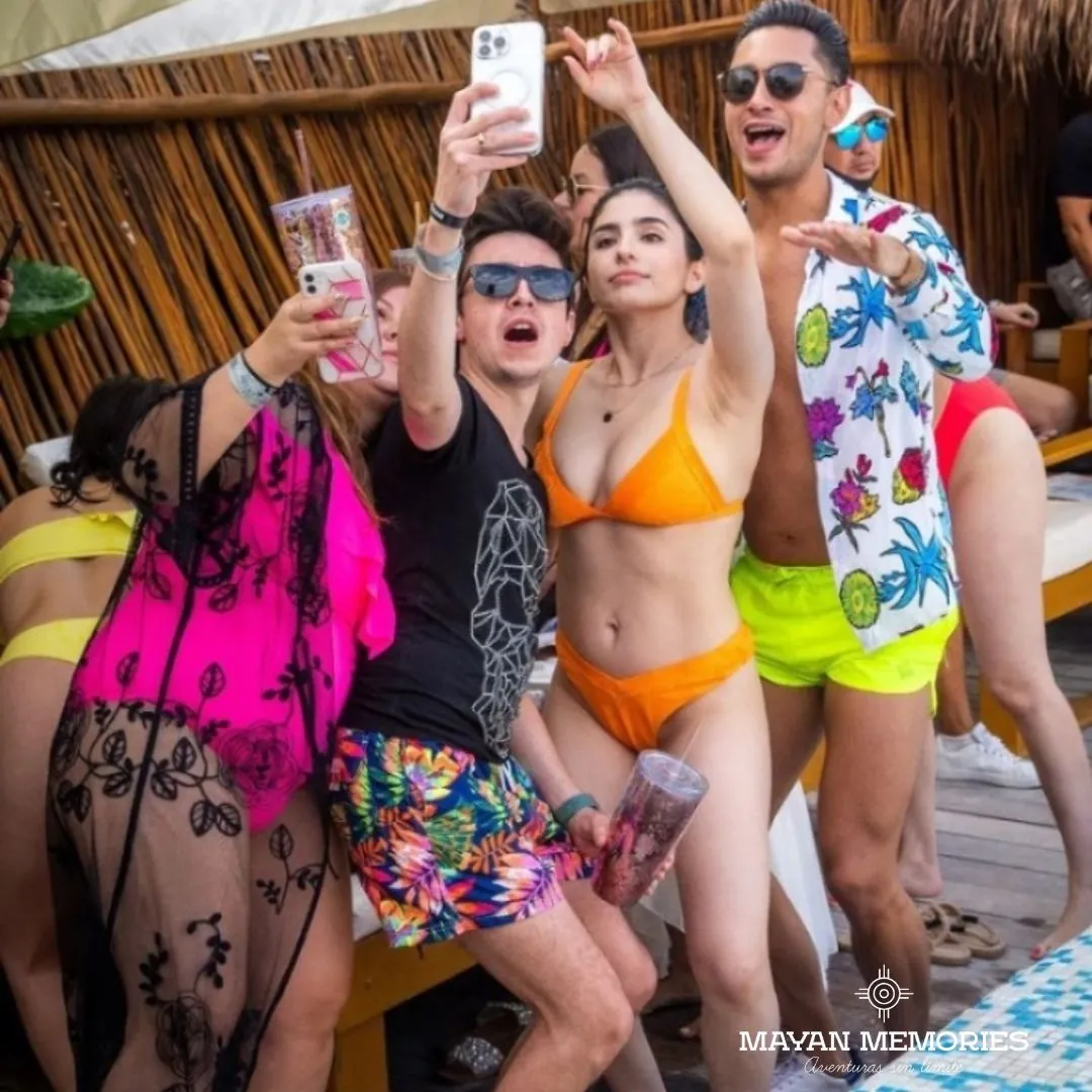 Friends taking a selfie at the party